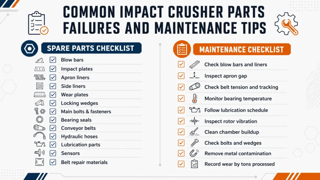 impact crusher maintain list